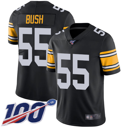 Nike Steelers #55 Devin Bush Black Alternate Youth Stitched NFL 100th Season Vapor Limited Jersey