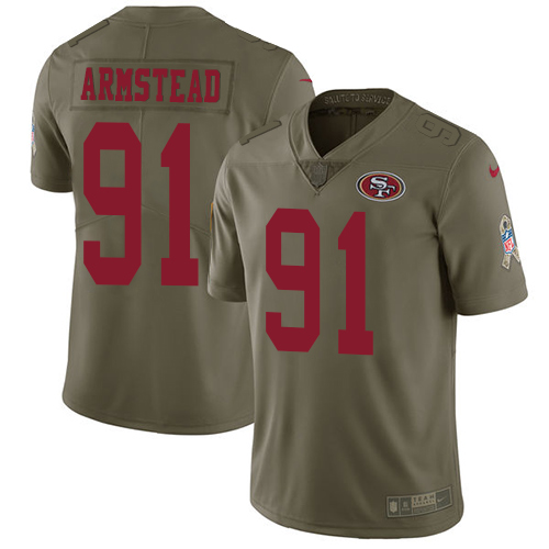 Nike 49ers #91 Arik Armstead Olive Youth Stitched NFL Limited 2017 Salute to Service Jersey Nike 49ers #91 Arik Armstead Olive Youth Stitched NFL Limited 2017 Salute to Service Jersey