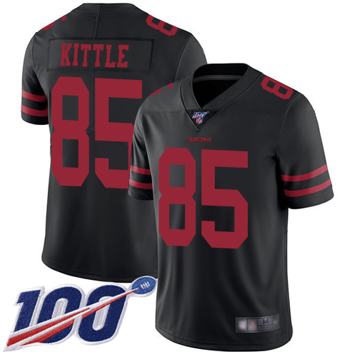 Nike 49ers #85 George Kittle Black Alternate Youth Stitched NFL 100th Season Vapor Limited Jersey Nike 49ers #85 George Kittle Black Alternate Youth Stitched NFL 100th Season Vapor Limited Jersey