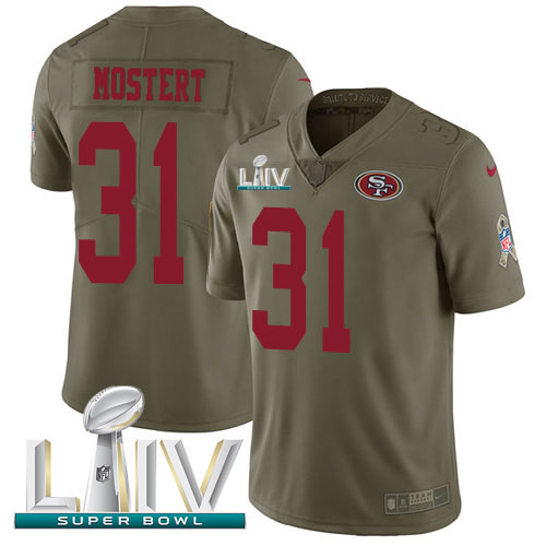 Nike 49ers #31 Raheem Mostert Olive Super Bowl LIV 2020 Youth Stitched NFL Limited 2017 Salute To Service Jersey Nike 49ers #31 Raheem Mostert Olive Super Bowl LIV 2020 Youth Stitched NFL Limited 2017 Salute To Service Jersey
