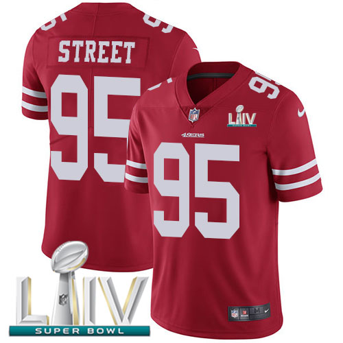 Nike 49ers #95 Kentavius Street Red Super Bowl LIV 2020 Team Color Youth Stitched NFL Vapor Untouchable Limited Jersey Nike 49ers #95 Kentavius Street Red Super Bowl LIV 2020 Team Color Youth Stitched NFL Vapor Untouchable Limited Jersey