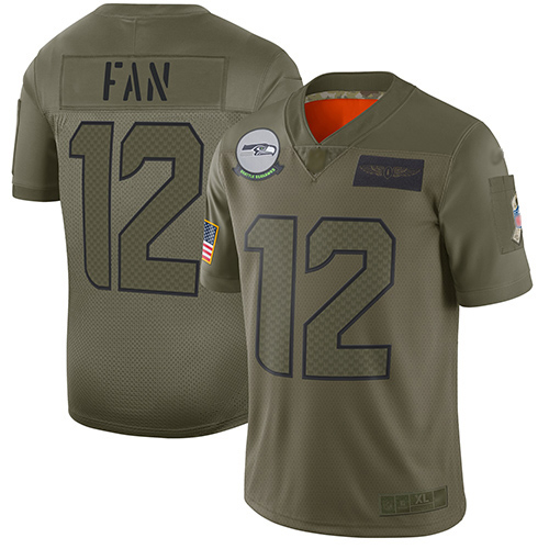 Nike Seahawks #12 Fan Camo Youth Stitched NFL Limited 2019 Salute to Service Jersey