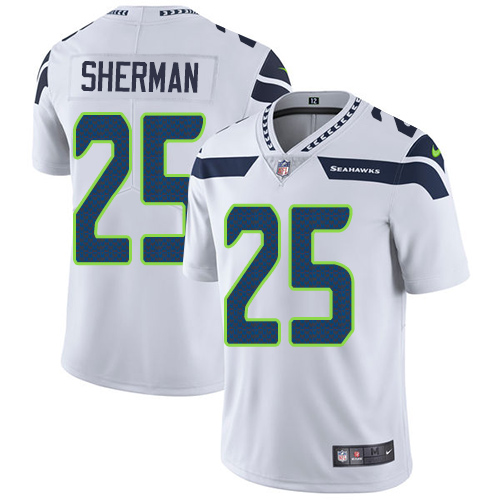 Nike Seahawks #25 Richard Sherman White Youth Stitched NFL Vapor Untouchable Limited Jersey Nike Seahawks #25 Richard Sherman White Youth Stitched NFL Vapor Untouchable Limited Jersey