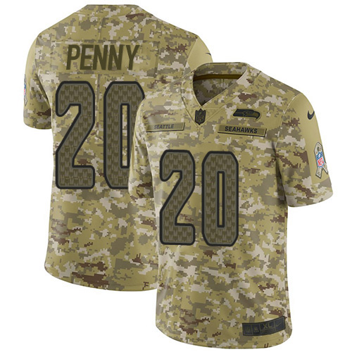 Nike Seahawks #20 Rashaad Penny Camo Youth Stitched NFL Limited 2018 Salute to Service Jersey Nike Seahawks #20 Rashaad Penny Camo Youth Stitched NFL Limited 2018 Salute to Service Jersey