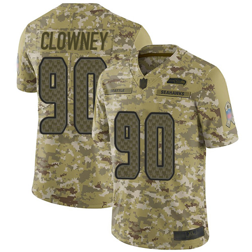 Nike Seahawks #90 Jadeveon Clowney Camo Youth Stitched NFL Limited 2018 Salute to Service Jersey