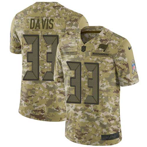 Nike Buccaneers #33 Carlton Davis III Camo Youth Stitched NFL Limited 2018 Salute to Service Jersey