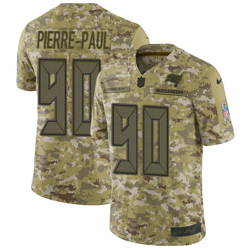 Nike Buccaneers #90 Jason Pierre-Paul Camo Youth Stitched NFL Limited 2018 Salute to Service Jersey