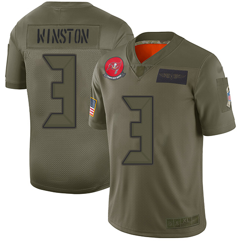 Nike Buccaneers #3 Jameis Winston Camo Youth Stitched NFL Limited 2019 Salute to Service Jersey Nike Buccaneers #3 Jameis Winston Camo Youth Stitched NFL Limited 2019 Salute to Service Jersey