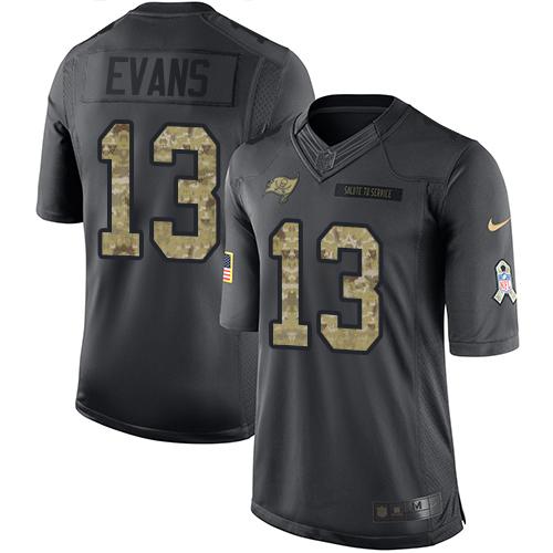 Nike Buccaneers #13 Mike Evans Black Youth Stitched NFL Limited 2016 Salute to Service Jersey Nike Buccaneers #13 Mike Evans Black Youth Stitched NFL Limited 2016 Salute to Service Jersey
