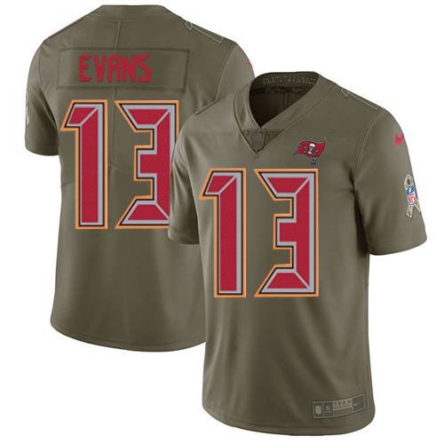 Nike Buccaneers #13 Mike Evans Olive Youth Stitched NFL Limited 2017 Salute to Service Jersey Nike Buccaneers #13 Mike Evans Olive Youth Stitched NFL Limited 2017 Salute to Service Jersey