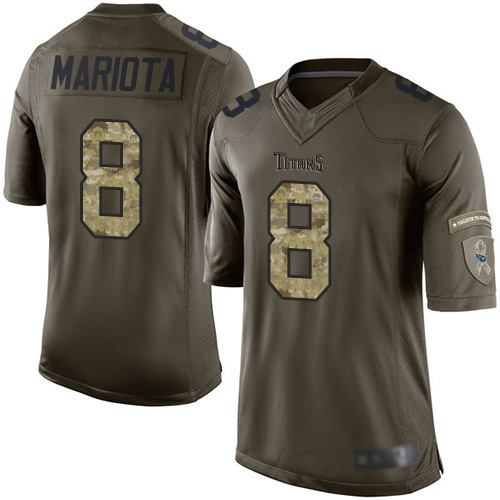 Nike Titans #8 Marcus Mariota Green Youth Stitched NFL Limited 2015 Salute to Service Jersey