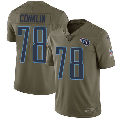 Nike Titans #78 Jack Conklin Olive Youth Stitched NFL Limited 2017 Salute to Service Jersey