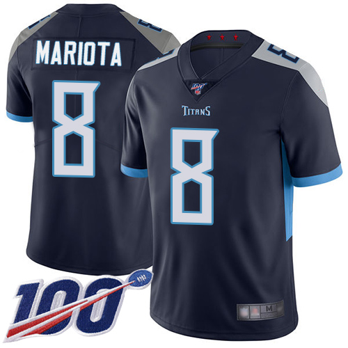 Nike Titans #8 Marcus Mariota Navy Blue Team Color Youth Stitched NFL 100th Season Vapor Limited Jersey Nike Titans #8 Marcus Mariota Navy Blue Team Color Youth Stitched NFL 100th Season Vapor Limited Jersey