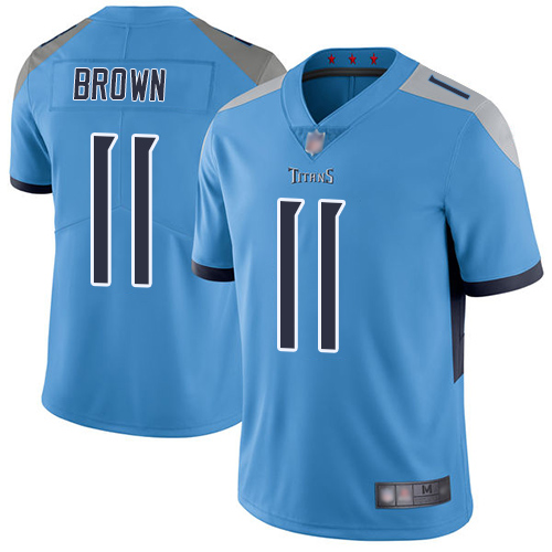 Nike Titans #11 A.J. Brown Light Blue Alternate Youth Stitched NFL Vapor Untouchable Limited Jersey