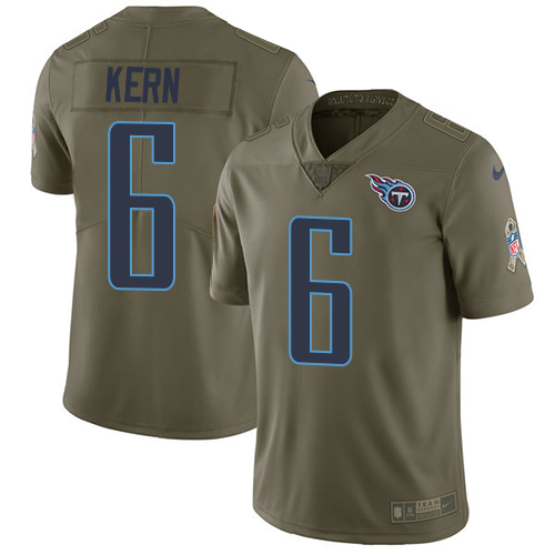 Nike Titans #6 Brett Kern Olive Youth Stitched NFL Limited 2017 Salute to Service Jersey