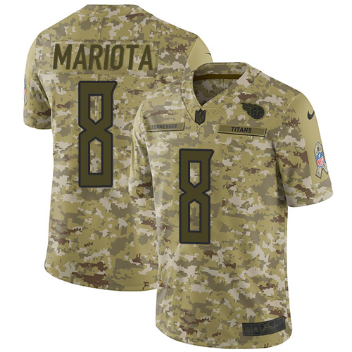 Nike Titans #8 Marcus Mariota Camo Youth Stitched NFL Limited 2018 Salute to Service Jersey Nike Titans #8 Marcus Mariota Camo Youth Stitched NFL Limited 2018 Salute to Service Jersey