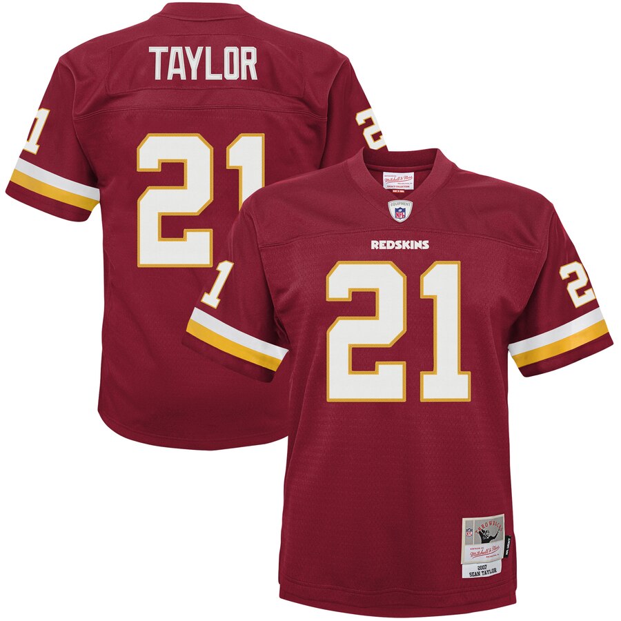 Youth Washington Redskins #21 Sean Taylor Mitchell & Ness Burgundy 2007 Legacy Retired Player Jersey Youth Washington Redskins #21 Sean Taylor Mitchell & Ness Burgundy 2007 Legacy Retired Player Jersey