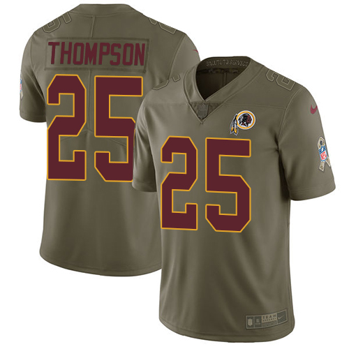 Nike Redskins #25 Chris Thompson Olive Youth Stitched NFL Limited 2017 Salute to Service Jersey Nike Redskins #25 Chris Thompson Olive Youth Stitched NFL Limited 2017 Salute to Service Jersey