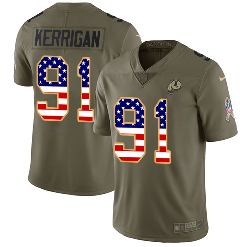 Nike Redskins #91 Ryan Kerrigan Olive/USA Flag Youth Stitched NFL Limited 2017 Salute to Service Jersey Nike Redskins #91 Ryan Kerrigan Olive/USA Flag Youth Stitched NFL Limited 2017 Salute to Service Jersey