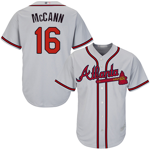 Braves #16 Brian McCann Grey Cool Base Stitched Youth MLB Jersey Braves #16 Brian McCann Grey Cool Base Stitched Youth MLB Jersey