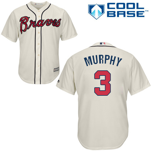 Braves #3 Dale Murphy Cream Cool Base Stitched Youth MLB Jersey Braves #3 Dale Murphy Cream Cool Base Stitched Youth MLB Jersey