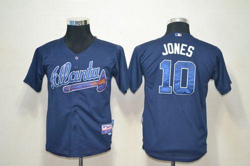 Braves #10 Chipper Jones Blue Cool Base Stitched Youth MLB Jersey Braves #10 Chipper Jones Blue Cool Base Stitched Youth MLB Jersey