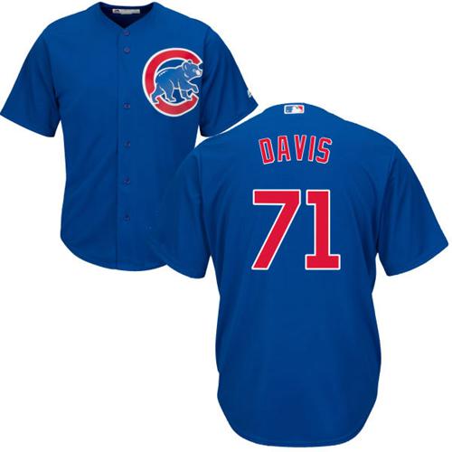 Cubs #71 Wade Davis Blue Cool Base Stitched Youth MLB Jersey