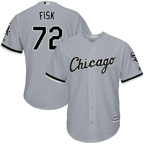 White Sox #72 Carlton Fisk Grey Road Cool Base Stitched Youth MLB Jersey