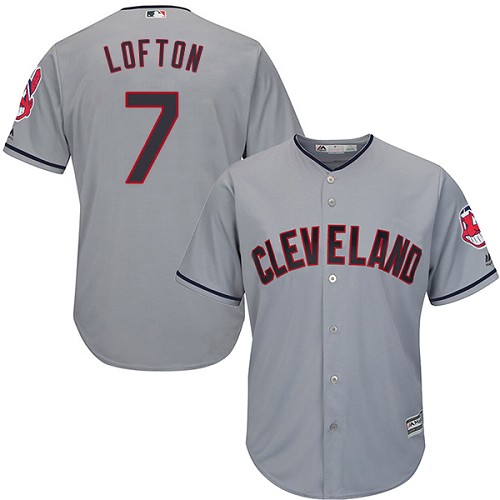 Indians #7 Kenny Lofton Grey Road Stitched Youth MLB Jersey
