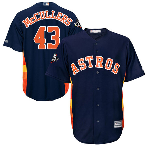 Astros #43 Lance McCullers Navy Blue Cool Base 2019 World Series Bound Stitched Youth MLB Jersey Astros #43 Lance McCullers Navy Blue Cool Base 2019 World Series Bound Stitched Youth MLB Jersey