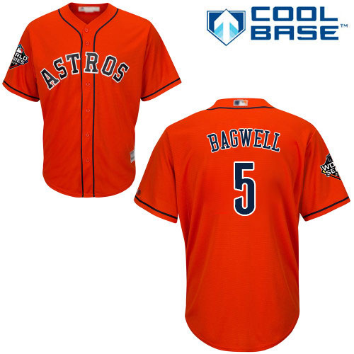 Astros #5 Jeff Bagwell Orange Cool Base 2019 World Series Bound Stitched Youth MLB Jersey Astros #5 Jeff Bagwell Orange Cool Base 2019 World Series Bound Stitched Youth MLB Jersey