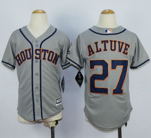 Astros #27 Jose Altuve Grey Cool Base Stitched Youth MLB Jersey Astros #27 Jose Altuve Grey Cool Base Stitched Youth MLB Jersey