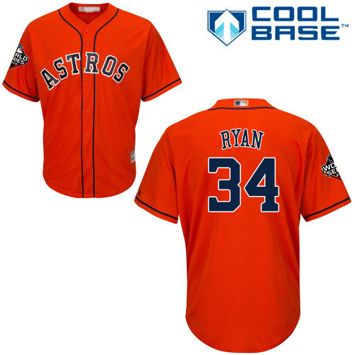 Astros #34 Nolan Ryan Orange Cool Base 2019 World Series Bound Stitched Youth MLB Jersey Astros #34 Nolan Ryan Orange Cool Base 2019 World Series Bound Stitched Youth MLB Jersey