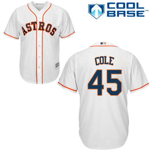 Astros #45 Gerrit Cole White Cool Base Stitched Youth MLB Jersey Astros #45 Gerrit Cole White Cool Base Stitched Youth MLB Jersey