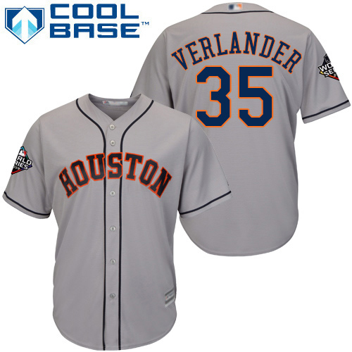 Astros #35 Justin Verlander Grey Cool Base 2019 World Series Bound Stitched Youth MLB Jersey Astros #35 Justin Verlander Grey Cool Base 2019 World Series Bound Stitched Youth MLB Jersey