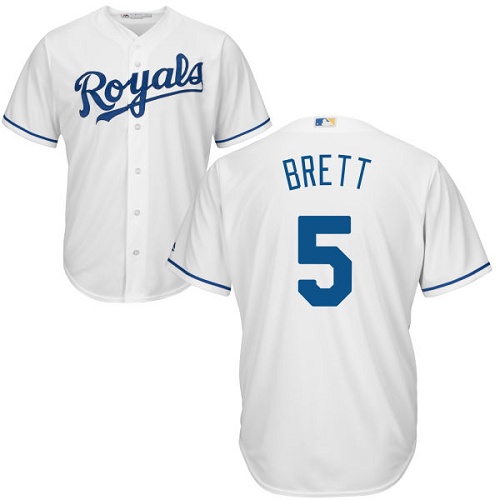 Royals #5 George Brett White Cool Base Stitched Youth MLB Jersey