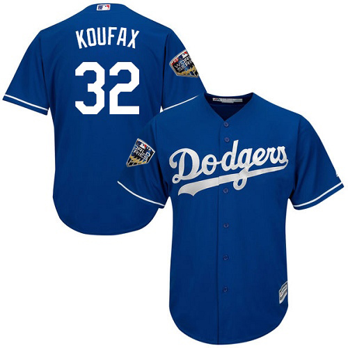 Dodgers #32 Sandy Koufax Blue Cool Base 2018 World Series Stitched Youth MLB Jersey Dodgers #32 Sandy Koufax Blue Cool Base 2018 World Series Stitched Youth MLB Jersey