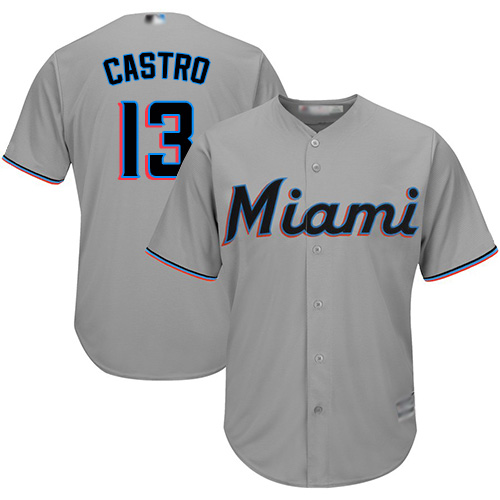 Marlins #13 Starlin Castro Grey Cool Base Stitched Youth MLB Jersey Marlins #13 Starlin Castro Grey Cool Base Stitched Youth MLB Jersey