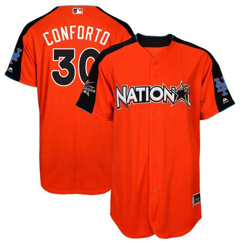 Mets #30 Michael Conforto Orange 2017 All-Star National League Stitched Youth MLB Jersey Mets #30 Michael Conforto Orange 2017 All-Star National League Stitched Youth MLB Jersey
