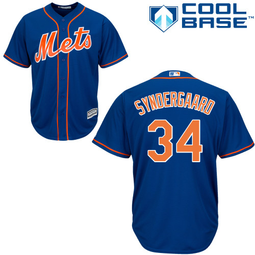 Mets #34 Noah Syndergaard Blue Cool Base Stitched Youth MLB Jersey