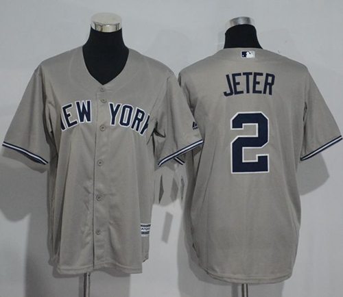 Yankees #2 Derek Jeter Grey Name Back Stitched Youth MLB Jersey Yankees #2 Derek Jeter Grey Name Back Stitched Youth MLB Jersey