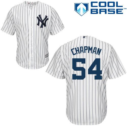 Yankees #54 Aroldis Chapman White Home Stitched Youth MLB Jersey Yankees #54 Aroldis Chapman White Home Stitched Youth MLB Jersey