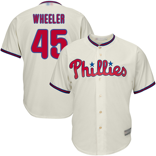 Phillies #45 Zack Wheeler Cream Cool Base Stitched Youth MLB Jersey