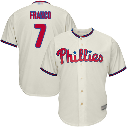 Phillies #7 Maikel Franco Cream Cool Base Stitched Youth MLB Jersey