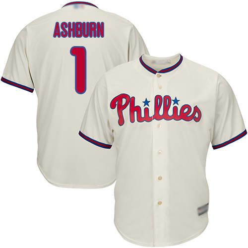 Phillies #1 Richie Ashburn Cream Cool Base Stitched Youth MLB Jersey