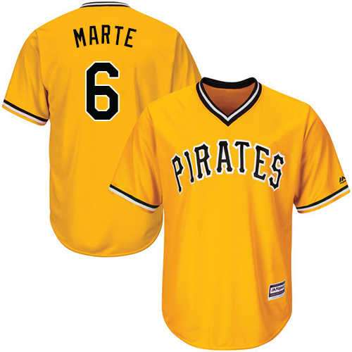 Pirates #6 Starling Marte Gold Cool Base Stitched Youth MLB Jersey