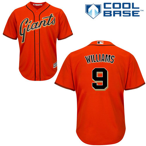 Giants #9 Matt Williams Orange Alternate Stitched Youth MLB Jersey