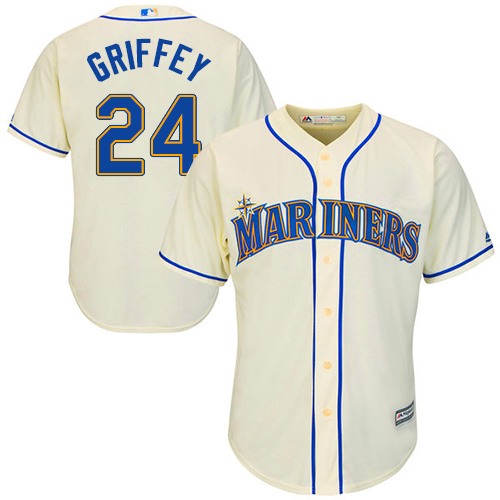 Mariners #24 Ken Griffey Cream Cool Base Stitched Youth MLB Jersey Mariners #24 Ken Griffey Cream Cool Base Stitched Youth MLB Jersey
