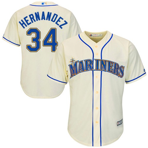 Mariners #34 Felix Hernandez Cream Cool Base Stitched Youth MLB Jersey Mariners #34 Felix Hernandez Cream Cool Base Stitched Youth MLB Jersey