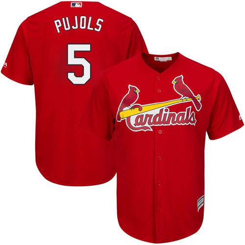 Cardinals #5 Albert Pujols Red Cool Base Stitched Youth MLB Jersey
